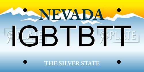 IGBTBTT Nevada License Plate