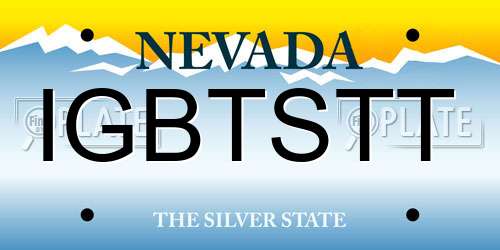 IGBTSTT Nevada License Plate