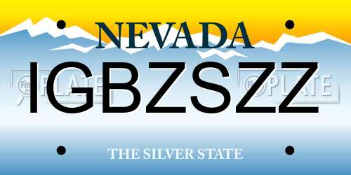 IGBZSZZ Nevada License Plate
