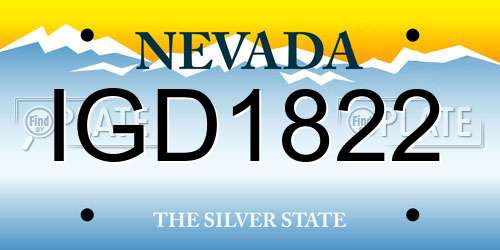 IGD1822 Nevada License Plate