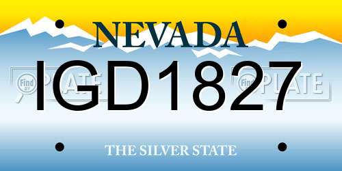 IGD1827 Nevada License Plate