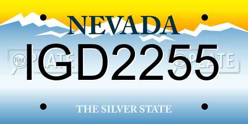 IGD2255 Nevada License Plate