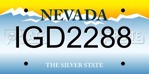 IGD2288 Nevada License Plate
