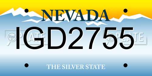 IGD2755 Nevada License Plate