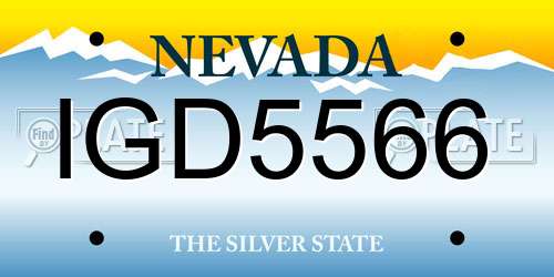IGD5566 Nevada License Plate