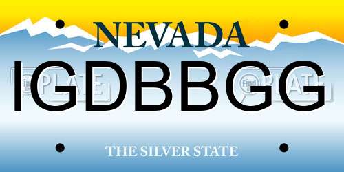 IGDBBGG Nevada License Plate