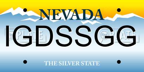 IGDSSGG Nevada License Plate