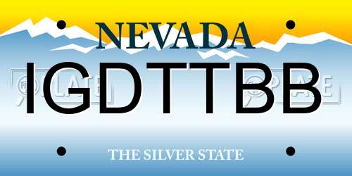 IGDTTBB Nevada License Plate