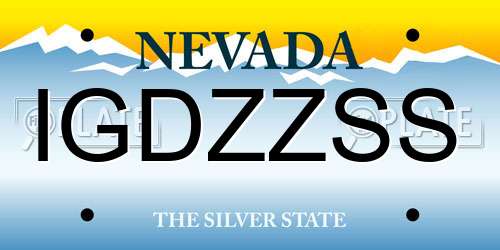 IGDZZSS Nevada License Plate