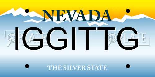 IGGITTG Nevada License Plate