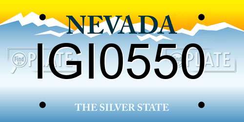 IGI0550 Nevada License Plate