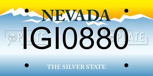 IGI0880 Nevada License Plate