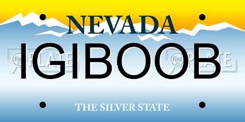 IGIBOOB Nevada License Plate