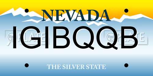 IGIBQQB Nevada License Plate