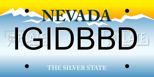 IGIDBBD Nevada License Plate