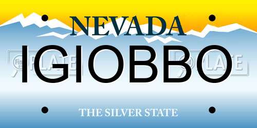 IGIOBBO Nevada License Plate