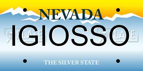 IGIOSSO Nevada License Plate
