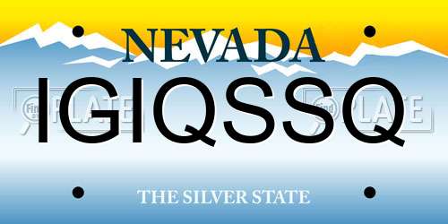 IGIQSSQ Nevada License Plate
