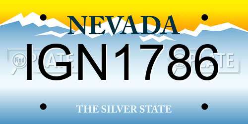 IGN1786 Nevada License Plate
