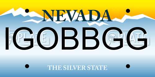 IGOBBGG Nevada License Plate