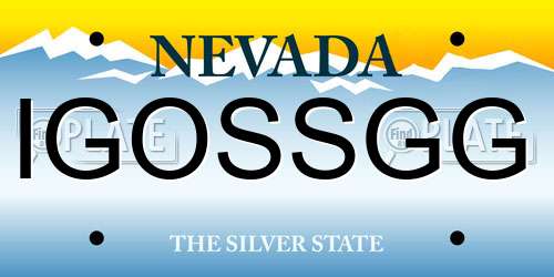 IGOSSGG Nevada License Plate
