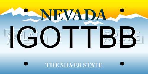 IGOTTBB Nevada License Plate