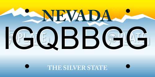 IGQBBGG Nevada License Plate