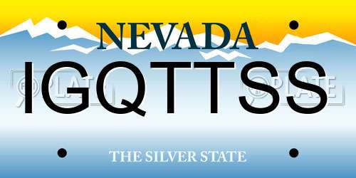 IGQTTSS Nevada License Plate