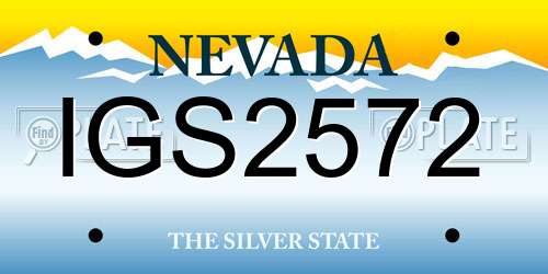 IGS2572 Nevada License Plate