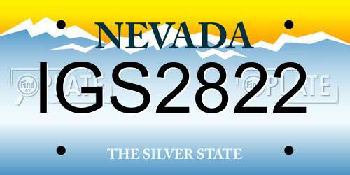 IGS2822 Nevada License Plate