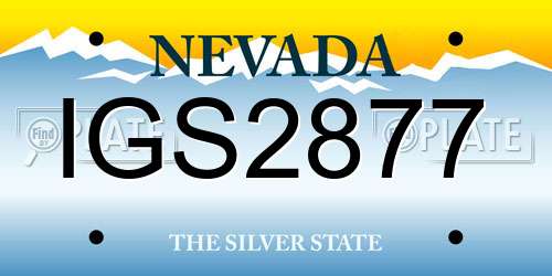 IGS2877 Nevada License Plate