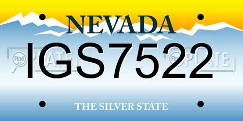 IGS7522 Nevada License Plate