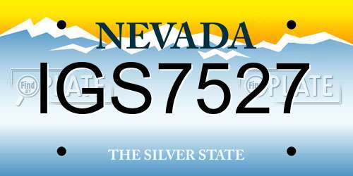 IGS7527 Nevada License Plate