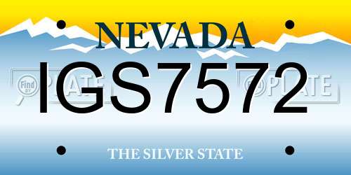 IGS7572 Nevada License Plate