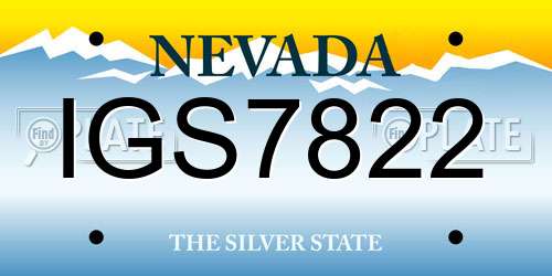 IGS7822 Nevada License Plate