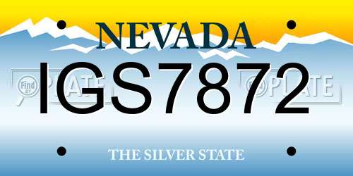 IGS7872 Nevada License Plate