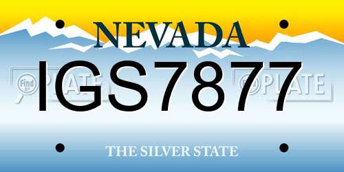 IGS7877 Nevada License Plate