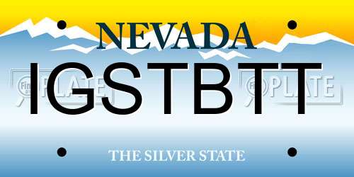 IGSTBTT Nevada License Plate