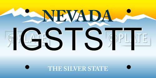 IGSTSTT Nevada License Plate