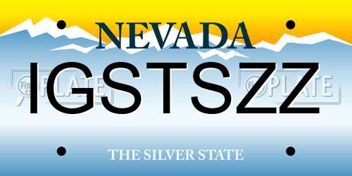 IGSTSZZ Nevada License Plate