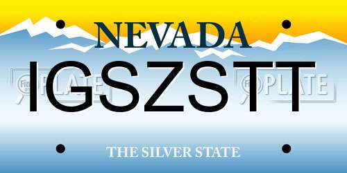 IGSZSTT Nevada License Plate