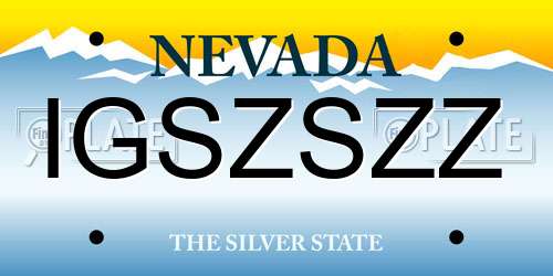 IGSZSZZ Nevada License Plate