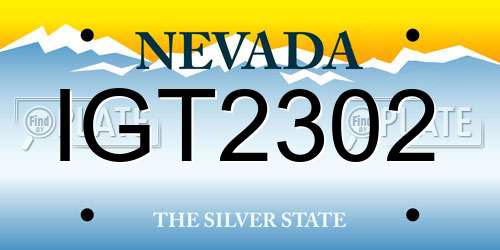 IGT2302 Nevada License Plate