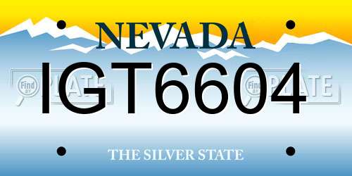 IGT6604 Nevada License Plate