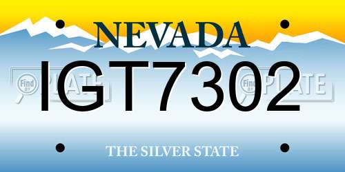 IGT7302 Nevada License Plate