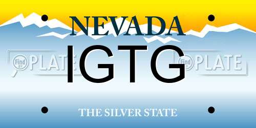 IGTG Nevada License Plate