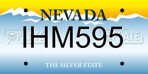 IHM595 Nevada License Plate