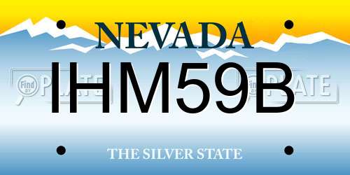 IHM59B Nevada License Plate