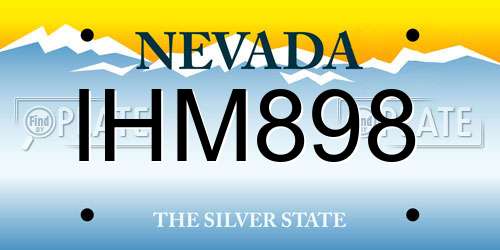 IHM898 Nevada License Plate