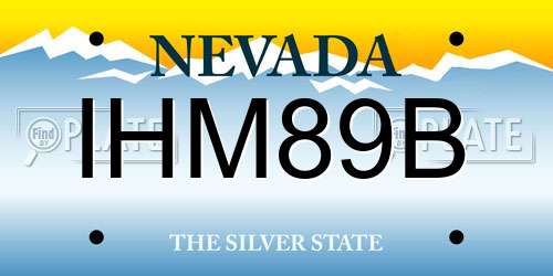 IHM89B Nevada License Plate